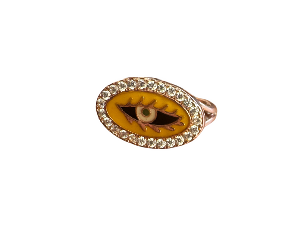 Radiant Eye Yellow Crystal Ring