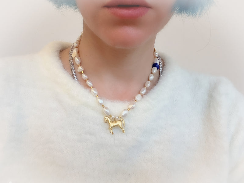 Baroque Blue Necklace