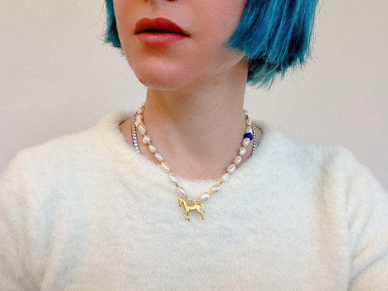 Baroque Blue Necklace